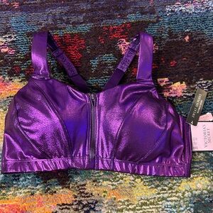 Victoria's Secret Knockout High Impact Front-Close Sports Bra Purple 36D NEW